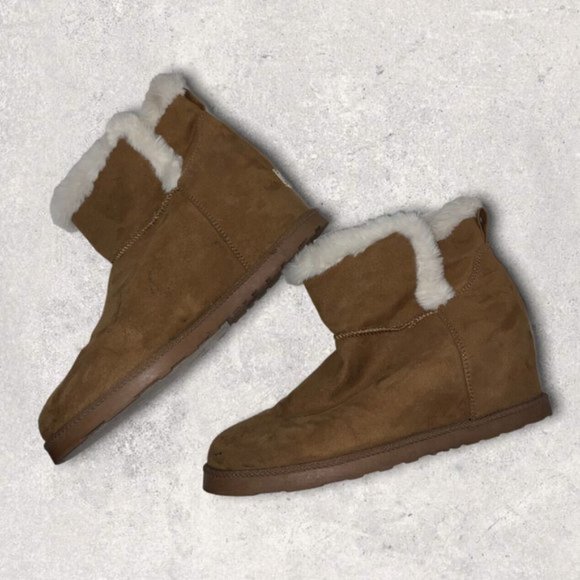 Juicy Couture Firecracker Boots Faux Fur Lined Hidden Winter Wedges Women's 9.5 - Picture 6 of 12